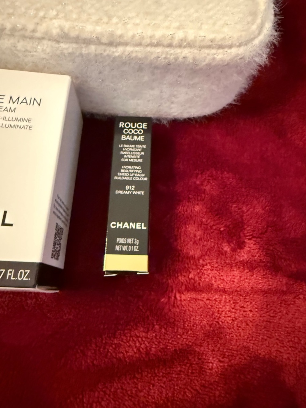 CHANEL White and Gold Lip Balm & Hand Cream Set with Tweed Pouch - Picture 5 of 8